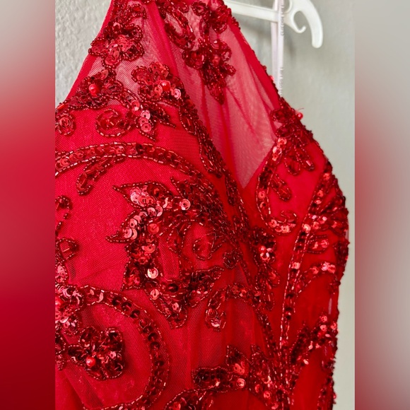 Sherri Hill Radiant Red Formal Dress - Picture 2 of 5